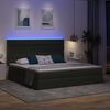 vidaXL Cama con almacenamiento y LED con LED Gris oscuro 200 x 200 cm
