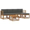 vidaXL Conjunto de sof&aacute;s de exterior 6 pcs Natural y Antracita
