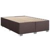vidaXL Cama box spring con colch&oacute;n tela marr&oacute;n oscuro 160x200 cm