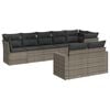vidaXL Set de sof&aacute;s de jard&iacute;n 8 pzas y cojines rat&aacute;n sint&eacute;tico gris