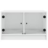 vidaXL Mesa de centro con puertas de vidrio blanca 68x50x42 cm