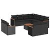 vidaXL Set de sof&aacute;s de jard&iacute;n 12 piezas cojines rat&aacute;n sint&eacute;tico negro