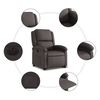 vidaXL Sillón reclinable eléctrico pie cuero auténtico marrón oscuro