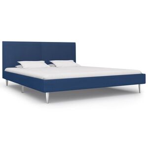 vidaXL Estructura de cama sin colch&oacute;n tela azul 180x200 cm