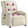 vidaXL Sill&oacute;n reclinable de masaje de piel sint&eacute;tica color crema