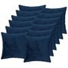 vidaXL Coj&iacute;n decorativo 12 uds. HEERLEN Azul marino 50 x 50 cm Franela