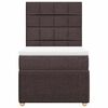 vidaXL Cama box spring con colch&oacute;n tela marr&oacute;n oscuro 90x200 cm