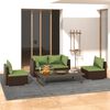 vidaXL Set muebles de jardín 4 piezas y cojines ratán sintético marrón