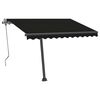 vidaXL Toldo manual retráctil con LED antracita 350x250 cm