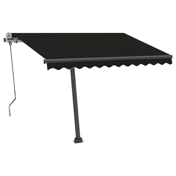 vidaXL Toldo manual retráctil con LED antracita 350x250 cm