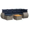 vidaXL Set de sof&aacute;s de jard&iacute;n 7 pzas con cojines rat&aacute;n sint&eacute;tico gris