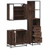 vidaXL Set de muebles ba&ntilde;o 3 pzas madera contrachapada roble marr&oacute;n