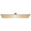 vidaXL Cabezal ducha efecto lluvia acero inox cuadrado dorado 30x20cm