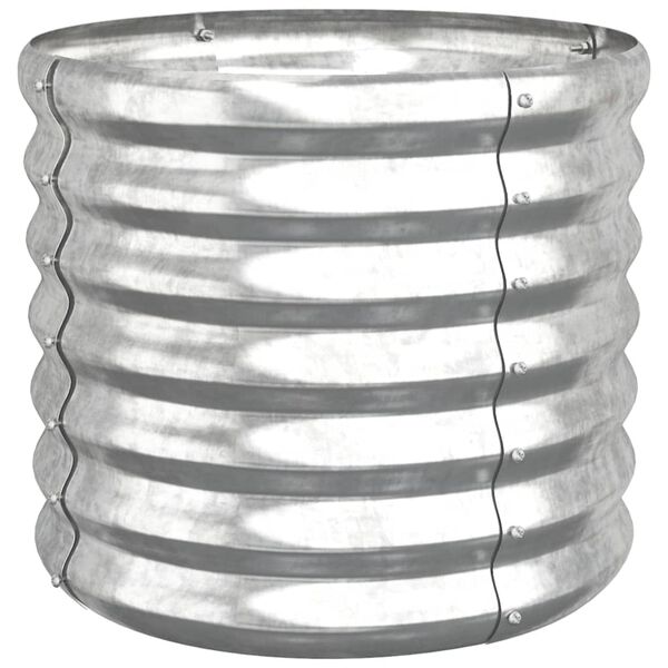 vidaXL Jardinera de acero galvanizado 40x40x36 cm plateado
