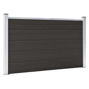 vidaXL Panel de valla WPC negro 180x105 cm