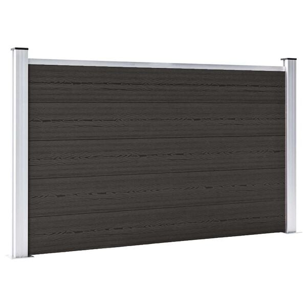 vidaXL Panel de valla WPC negro 180x105 cm