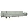 vidaXL Sof&aacute; cama en forma de L terciopelo gris claro 275x140x70 cm