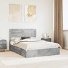 vidaXL Cama con almacenamiento con cabecera Gris Concreto 150 x 200 cm