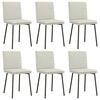 vidaXL Sillas de comedor 6 unidades de terciopelo crema