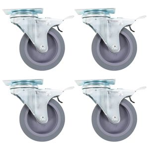 vidaXL Ruedas giratorias con frenos dobles 4 unidades 75 mm