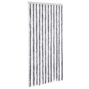 vidaXL Cortina mosquitera gris y blanco chenilla 100x220 cm