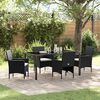 vidaXL Conjunto de Comedor de Jard&iacute;n 5 pcs Negro rat&aacute;n sint&eacute;tico