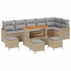 vidaXL Conjunto de sof&aacute;s de jard&iacute;n 10 uds. Beige rat&aacute;n sint&eacute;tico