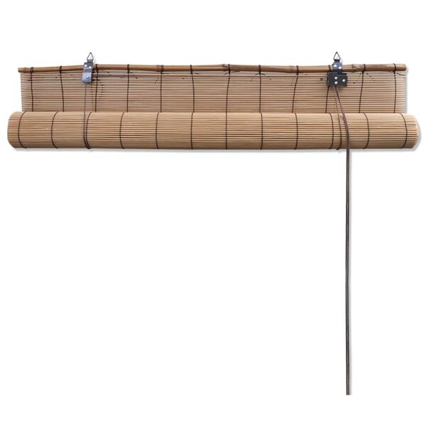 vidaXL Persiana enrollable de bamb&uacute; marr&oacute;n 150x160 cm