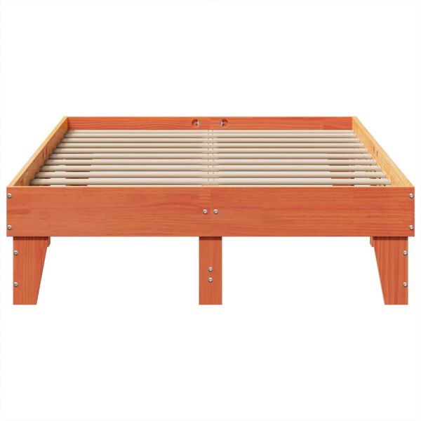 vidaXL Estructura de cama sin colchón madera maciza marrón 120x190 cm