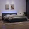 vidaXL Cama box spring con colch&oacute;n y LED terciopelo gris oscuro 180x210 cm
