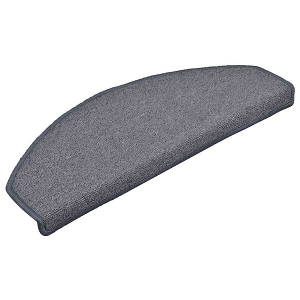 vidaXL Felpudos para escaleras 15 uds 65x24x4 cm Gris claro y azul Semicircular Grande