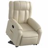 vidaXL Sill&oacute;n reclinable elevable cuero artificial color crema