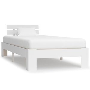 vidaXL Estructura de cama sin colch&oacute;n madera de pino blanco 90x200 cm