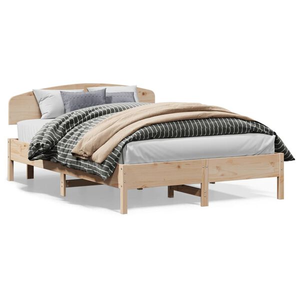 vidaXL Estructura de cama sin colch&oacute;n madera de pino blanco 150x200 cm
