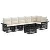 vidaXL Conjunto de sof&aacute;s de jard&iacute;n 7 uds. Negro rat&aacute;n sint&eacute;tico
