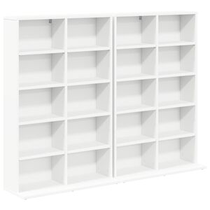 vidaXL Cabinet para CDs 2 uds. Blanco 65 x 23,5 x 97,5 cm