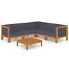 vidaXL Juego muebles de jard&iacute;n y cojines 6 pzas madera maciza acacia