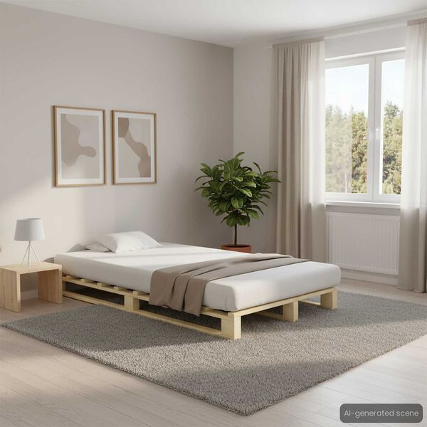 vidaXL Estructura cama palets sin colch&oacute;n madera maciza pino 120x200cm