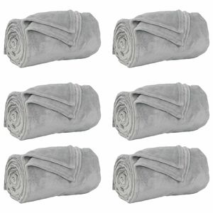 vidaXL Mantitas de Sof&aacute; 6 uds. Gris 240 x 270 cm 10.11 kg Lana