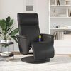 vidaXL Sill&oacute;n reclinable masaje con reposapi&eacute;s cuero sint&eacute;tico negro