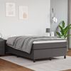 vidaXL Cama box spring con colch&oacute;n cuero sint&eacute;tico gris 120x190 cm