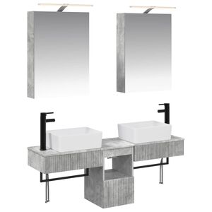 vidaXL Juego de Muebles de Ba&ntilde;o 5 uds. Gris Hormig&oacute;n