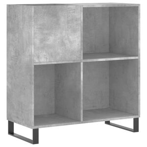 vidaXL Mueble discos madera contrachapada gris hormig&oacute;n 84,5x38x89 cm