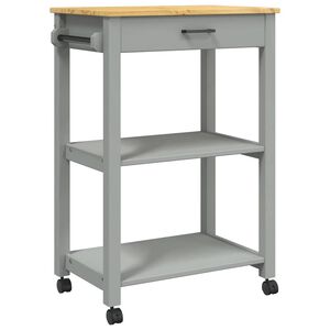 vidaXL Carrito de cocina MONZA gris madera maciza de pino 60x40x88,5 cm