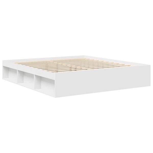 vidaXL Estructura de cama doble sin colch&oacute;n blanco 180x200 cm