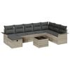vidaXL Conjunto de sof&aacute; de jard&iacute;n 9 uds. Gris Claro rat&aacute;n sint&eacute;tico