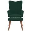 vidaXL Sill&oacute;n de relax con taburete terciopelo verde oscuro