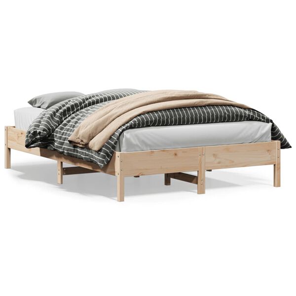 vidaXL Estructura de cama sin colchón madera de pino blanca 140x200 cm