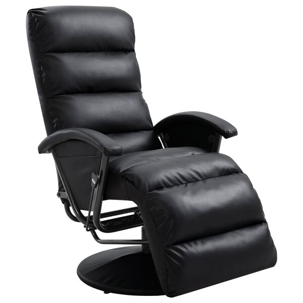 vidaXL Sill&oacute;n reclinable para TV de cuero sint&eacute;tico negro