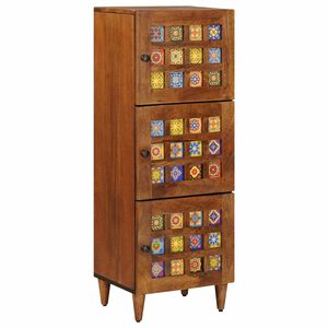 vidaXL Aparador alto Nogal 40 x 33 x 110 cm Madera de mango maciza